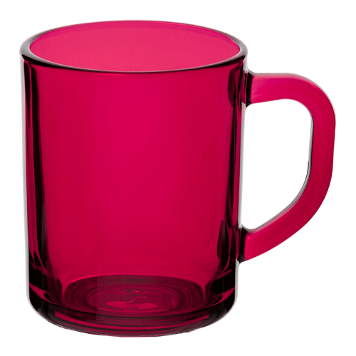 Кружка стеклянная Энжой розовая под нанесение логотипа для заказа
