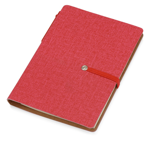 Блокнот красный с ручкой Stick А6