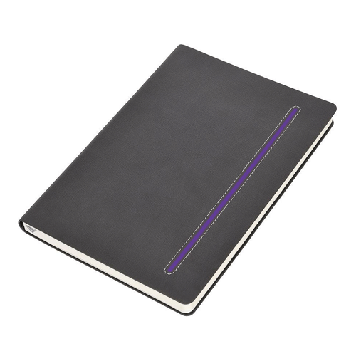 Бизнес-блокнот серый с фиолетовым А5 Elegance