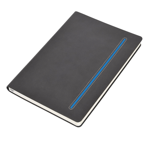 Бизнес-блокнот серый с синим А5 Elegance
