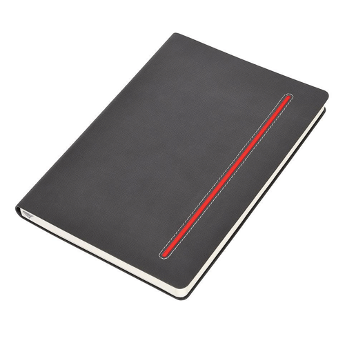 Бизнес-блокнот серый с красным А5 Elegance