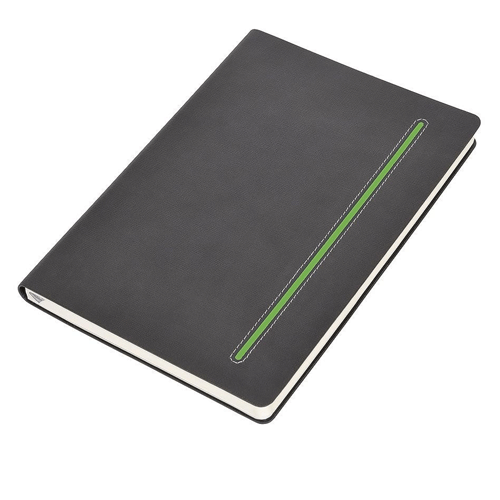 Бизнес-блокнот серый с зеленым А5 Elegance
