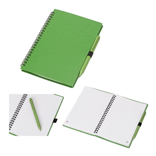 Блокнот А5 с ручкой «Toledo M» зеленый
